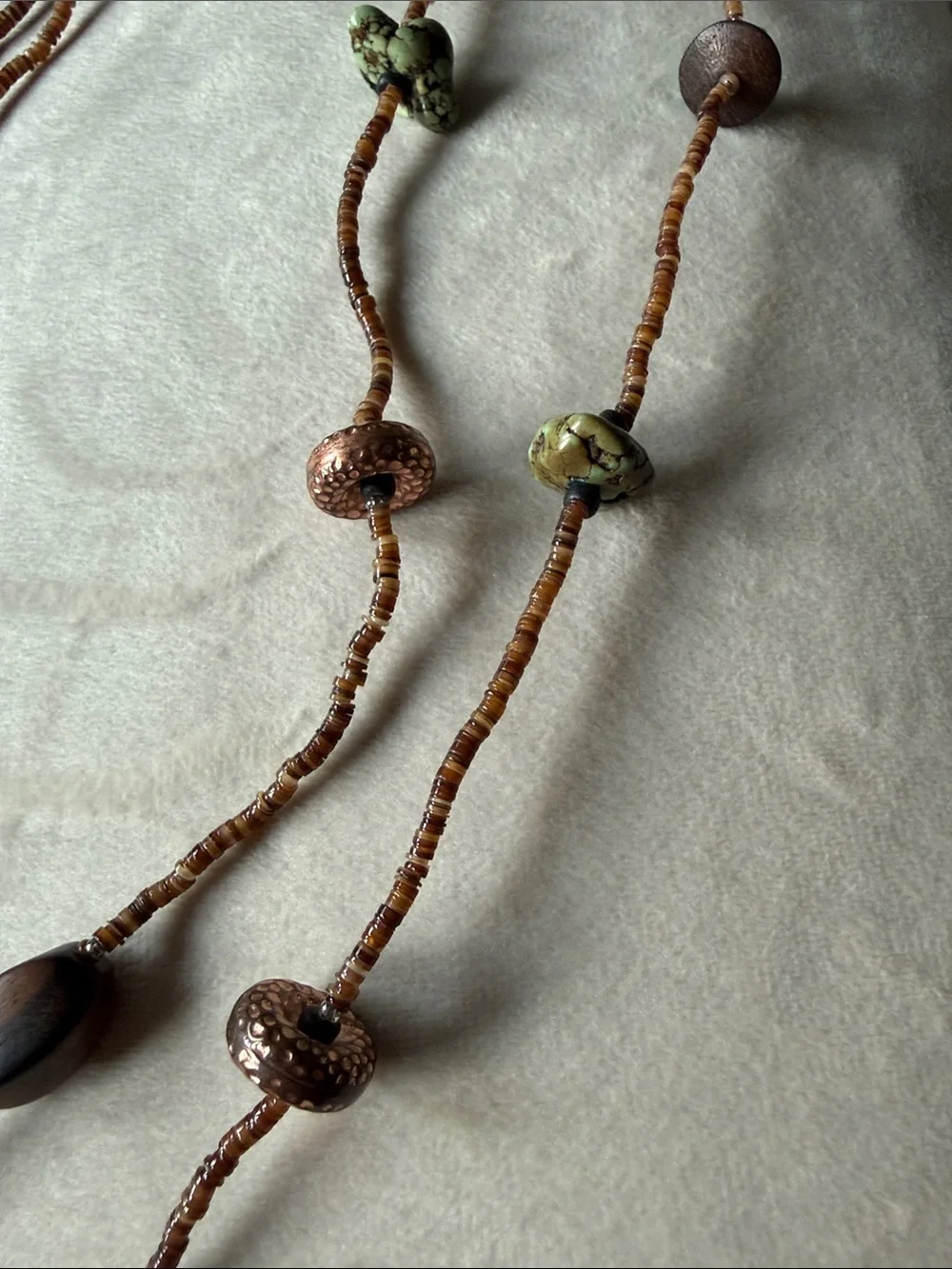 Silpada Brown and Green Layered Bead Necklace